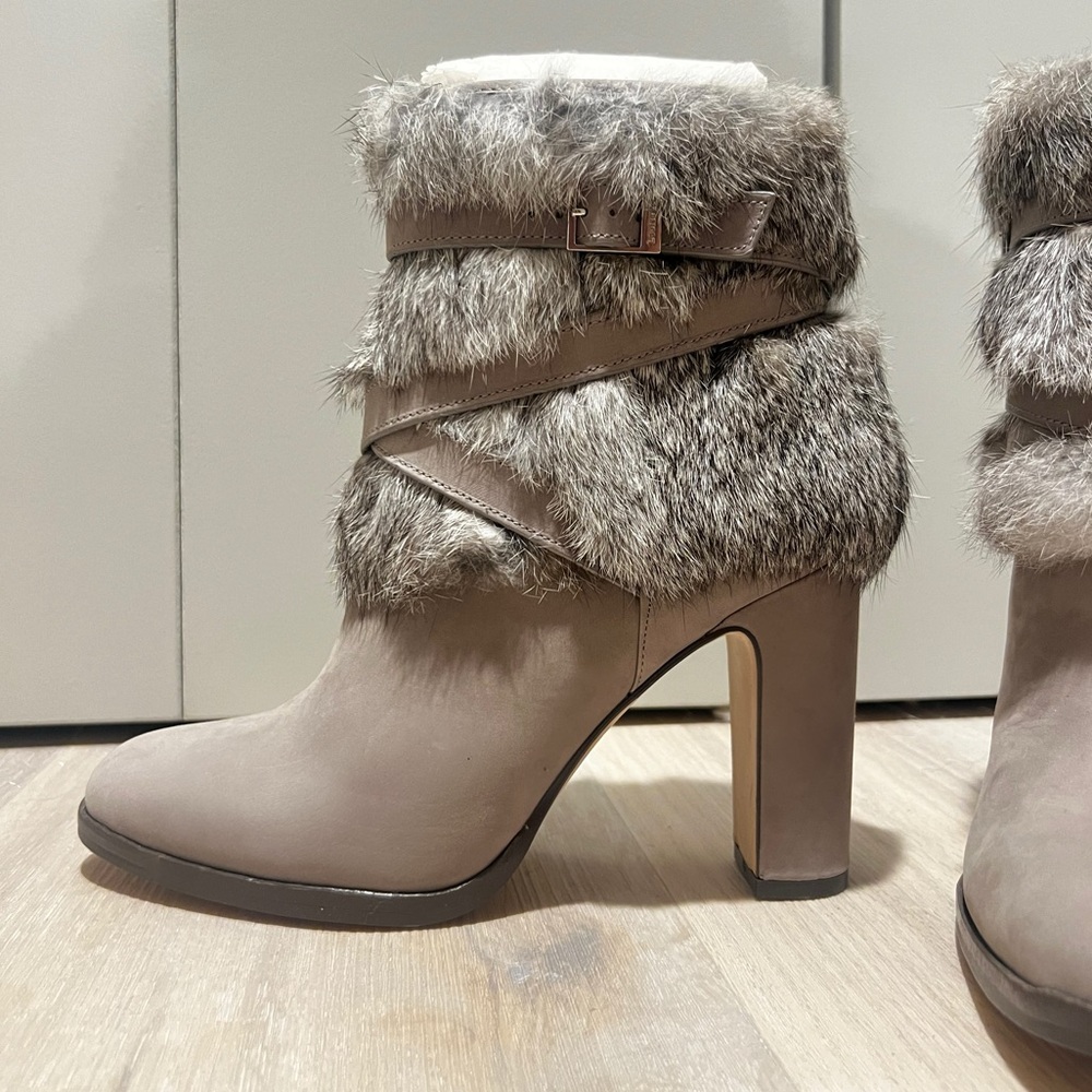 Louise et Cie Yuma Beige Suede And Rabbit Fur Boots Size 10 (EUR 40)